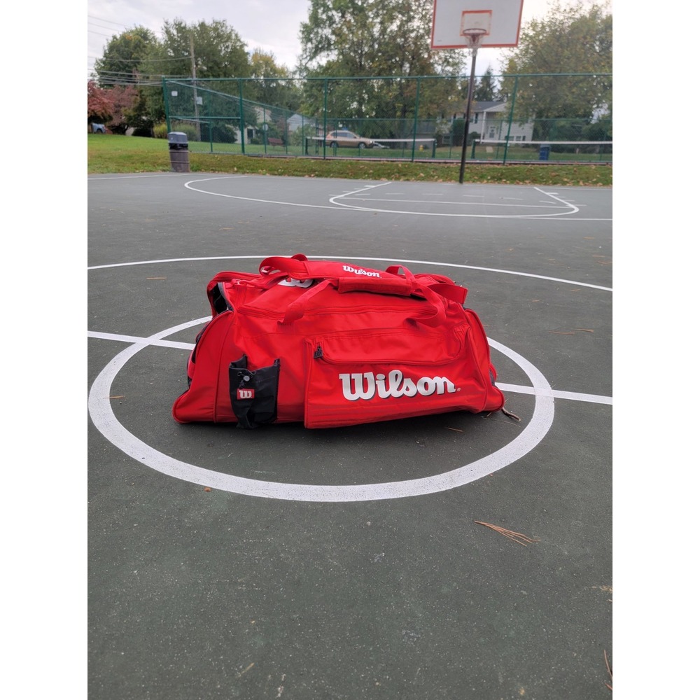 Vintage 30" Big Wilson Tour Red White Black Sports Duffle Bag Shoulder Strap